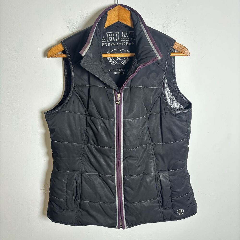 Ariat International Women’s Black Quilted Puffer Vest Fit For A Rider Size L